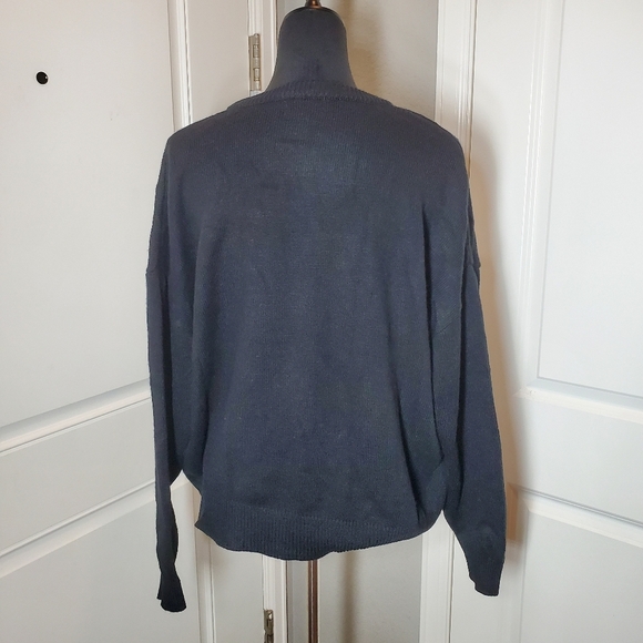 Boutique Aqua Blues Women's Dreamer Sweater Size XL Black Embroidered Pullover - Picture 10 of 16